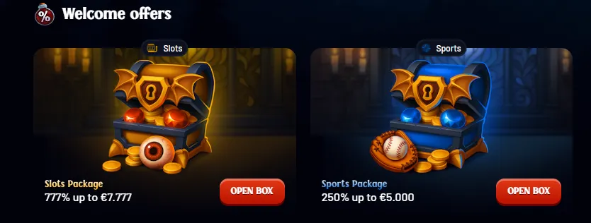 dracula casino welcome